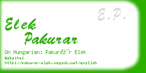 elek pakurar business card